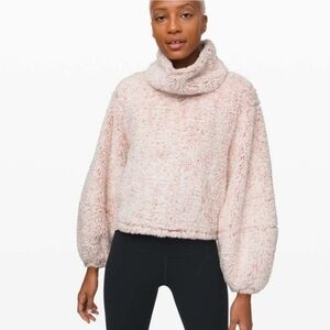 Lululemon‎ Warmth restore Sherpa pullover,Heathered copper clay,M/L